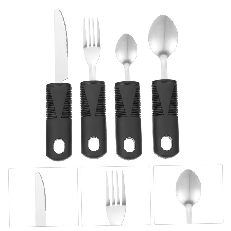 Healeved 1 Set Practical Cutlery Disabled Tableware Handicap Utensils Silverware