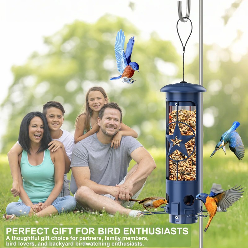 Squirrel Proof Bird Feeders for Outdoors with Weight-Activated, 3LB Large