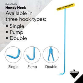 T&T Tools Handy Hook Lifting Tool – 42 Inch Single Hook End Made with 3/8" Steel - Heavy Duty Lifting Hooks, Lift Manhole Covers, Storm Drain Cover Rigid Steel Tool Hook for Moving Lifting and Pulling