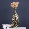 LCCCK Ceramic Modern VASE, 19.6 inches Tall, Black Gold, Ideal