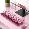 FCPLU xUBOTIE Wireless Keyboard and Mouse Combo, 104-Key Colorful Round