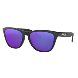 Oakley Frogskins Sunglasses Matte Black with Violet Iridium Lens + Sticker