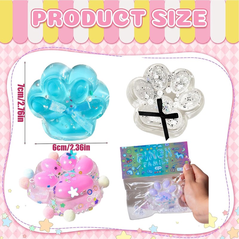 Pack of 4 Squishy Paws, Taba Squishy, Cat Paws Squishy,
