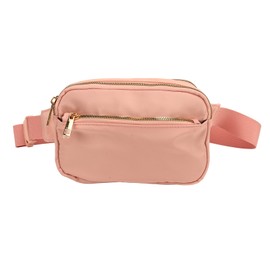 Waist Bag Fashionable Large Capacity Oxford Cloth Hip Bum Chest Bag for Running Hiking Travel Workout Pink