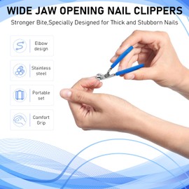 Clipmaster Pro Nail Clippers,Upgrade Angled Head Large Toe Nail Clippers Sets,Nail Clippers for Seniors,Proclip Wide Jaw Opening NailClippers for Thick Nails for Men Women (Black)