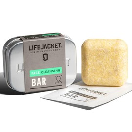 LIFEJACKET Face Cleansing Bar (50g) Gentle Exfoliating Face Wash, Designed to Clear Pores, Smooth, Protect & Clear Skin. Fragrance & Plastic Free. Dermatologically Tested for Sensitive Skin