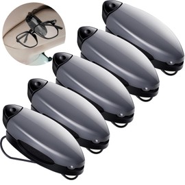 Frienda 5 Pieces Auto Car Vehicle Sun Visor Clip Holder Sunglasses Holder for Car Eyeglasses Mount Ticket Card Clip Glasses Holder Clip Holder for Car Accessories (Gray)