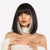 Pelucas De Cabello Natural Bob Negro Corto Y Liso Para