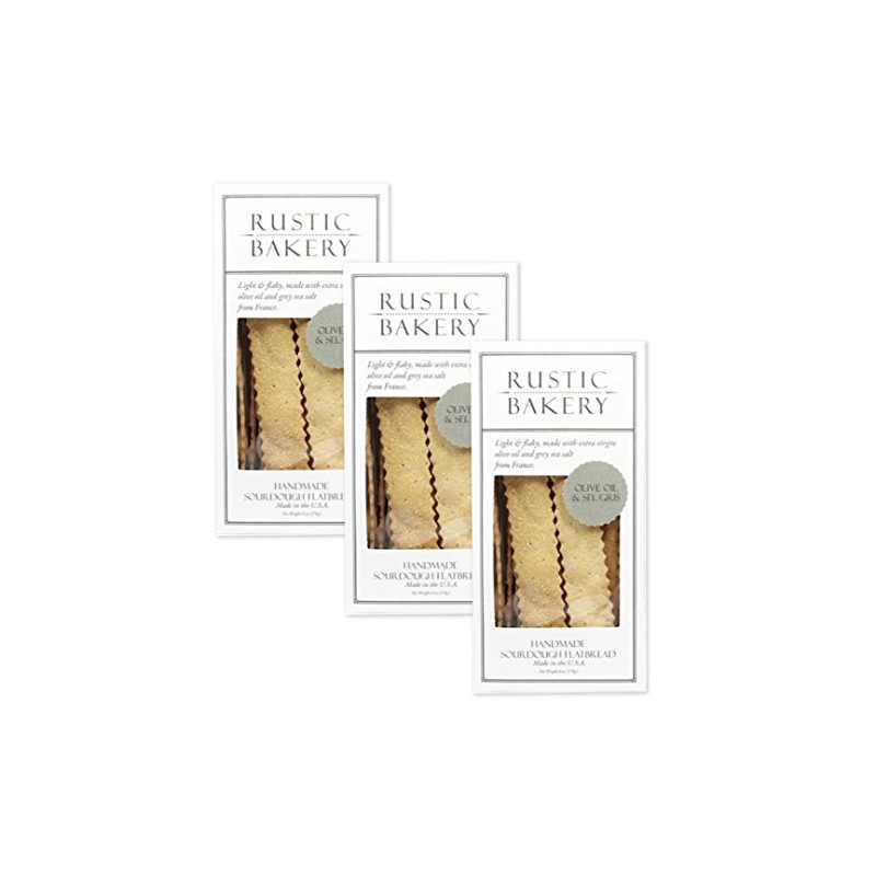 Rustic Bakery Gourmet Flatbread Crackers 6oz (Olive Oil Sel Gris,