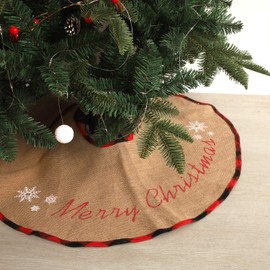 N&T NIETING 75 cm Christmas Tree Skirt, Hessian Christmas Tree Blanket, Christmas Tree Rug for