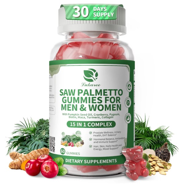 Alliwise Saw Palmetto Gummies Prostate Health Support Supplement for Men
