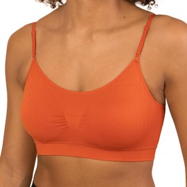 Coobie Seamless Scoopneck Bra,Orange,One Size