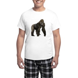 CafePress Gorilla Men's Light Pajamas Men's Light Loungewear Set With Checker Pant