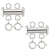 PH PandaHall 925 Sterling Silver Layering Clasps, 2pcs Detangler Spacer
