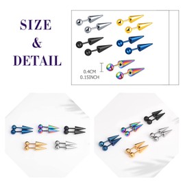 feilok Stainless Steel Stud Earrings Cartilage Piercing for Men Women Hoop Earrings Small Drop Earrings for Boys Women, Stainless Steel