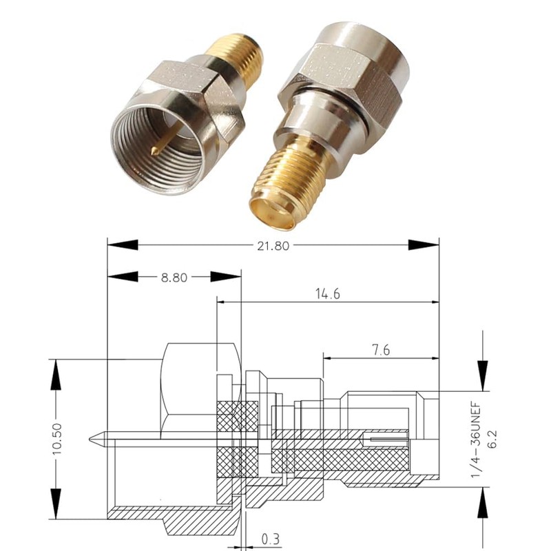 exgoofit F Type to SMA Male Female Coax Connector Coaxial