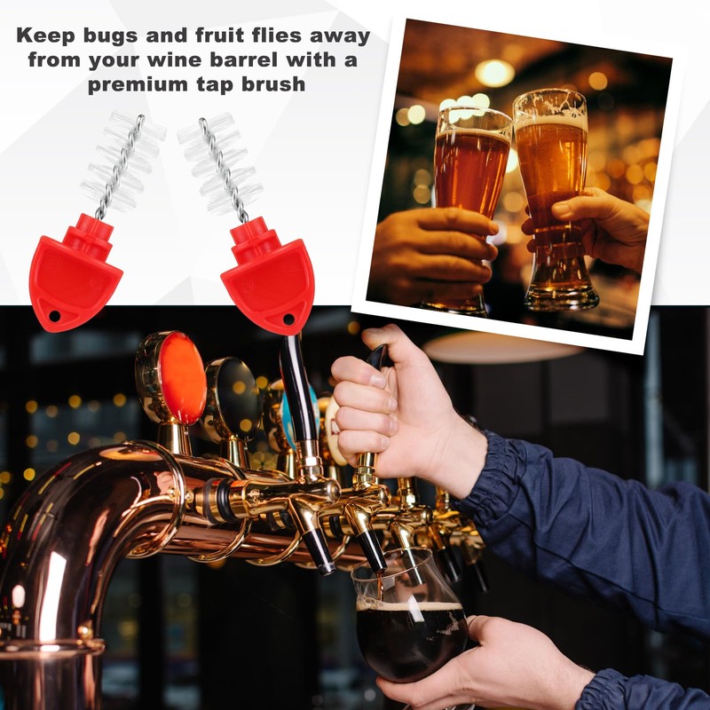10pcs Beer Tap Plug Brushes, Plastic Beer Tap Cleaner Plugs