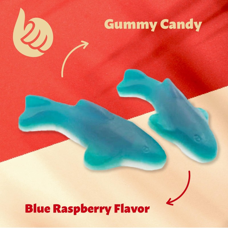 Blue Sharks Gummy Candy | 2 Pound Bag | Fruity