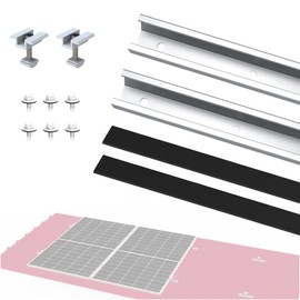 NuaSol Photovoltaic Trapezoidal Sheet Metal Roof Mounting Set Extension | Fixing, Bracket | U-Profile 20 cm | Solar Panel Bracket with Centre Clamp & Screws Suitable for 30 & 35 mm Solar Panels