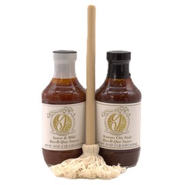 Gift Basket Village BBQ Gift Set - Kansas City Style Barbecue Sauce, Sweet & Mild BBQ Sauce, Meat Rubs, Seasonings & Sauce Mop - Great Grilling Gift Set for Men, Smokers, and BBQ Enthusiasts