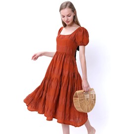 Miuco Womens Bamboo Handbag Handmade Large Tote Bag Size Small