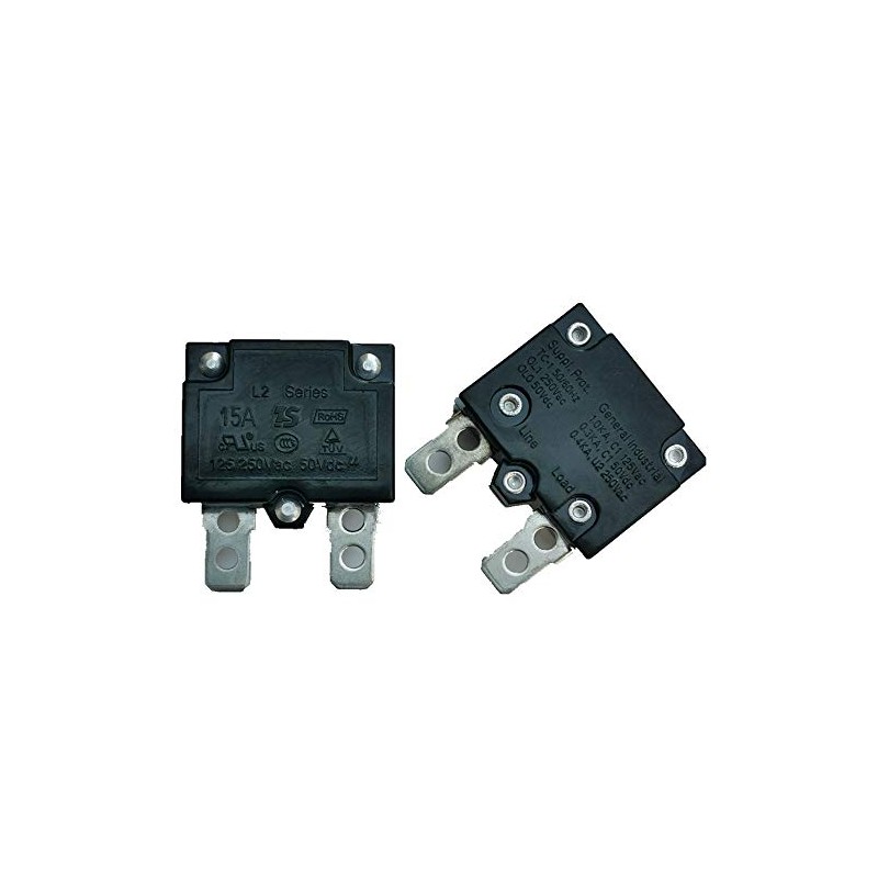 2Pcs 15A 125/250Vac 50Vdc Thermal Switch Circuit Breaker Current Overload