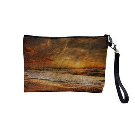 Tasche aus Leinen – Kollektion Foto Meer Welle unter Wasser Boot Meereswelt Segelboot Tauchen Surfen Urlaub – Kosmetiktasche aus Segeltuch in Leinenoptik – Kulturbeutel – Geldbörse, Rive, 23.5 x 15
