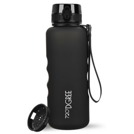 720°DGREE UberBottle Water Bottle 1.5 Litre Removable Loop + Motivational Scale, Strainer - Leak-Proof, Lightweight, BPA-Free - Tritan Sports Bottle - Water Bottle for University, Job, Sports,