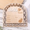 Baby Announcement Sign, 5.5 Inch Wooden Birth Announcement Board Hello