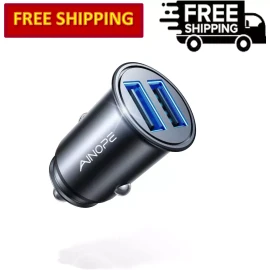 AINOPE Smallest 4.8A All Metal USB Car Charger Port, phones / Devices Compatible
