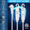 Maximm Extension Cord White 25 Ft with Automatic Closing Hook,