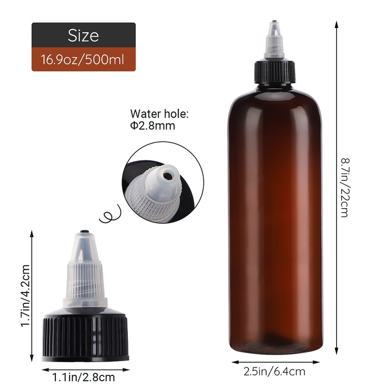 2 Gel Squeeze Bottles, Segbeauty 16.9 oz Amber Squeeze Bottles,