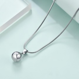 Rnivida Stainless Steel Basketball Pendant Necklace for Women with Chain 18'' Dainty Basketball Charm Jewelry Gifts for Athletes