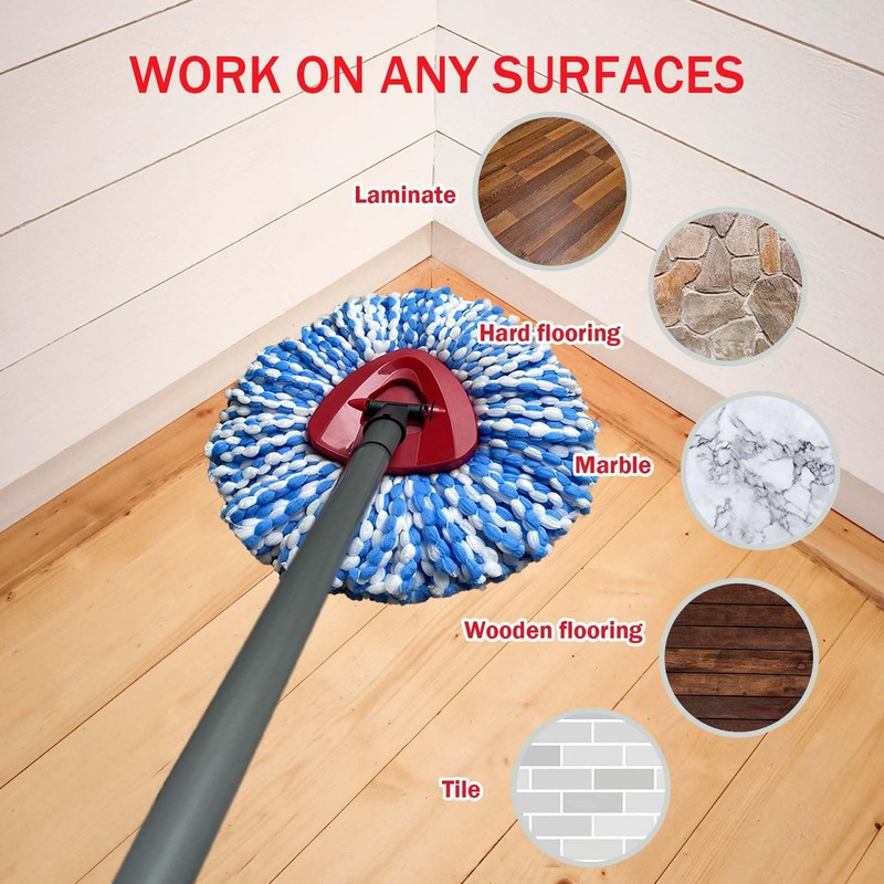 2 Pack Mop Replace Heads Compatible for OCeda, Spin Mop