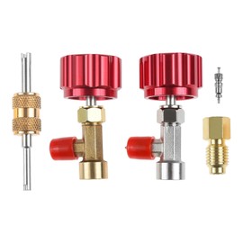 HZ-MONSTAR R134a Can Tap, Self Sealing R134a Refrigerant Dispenser with 1/2" Acme 1/4" SAE Adapter, R134a Self Sealing Can Tap and Puncture AC Freon Can 134a Adapter Fittings for AC System Red