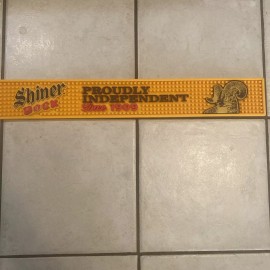 Shiner Bock Proudly Independent BEER BAR MAT RUNNER BEER COASTER 24”x3.5”