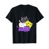 Kawaii Cat Pile Nonbinary Pride T-Shirt