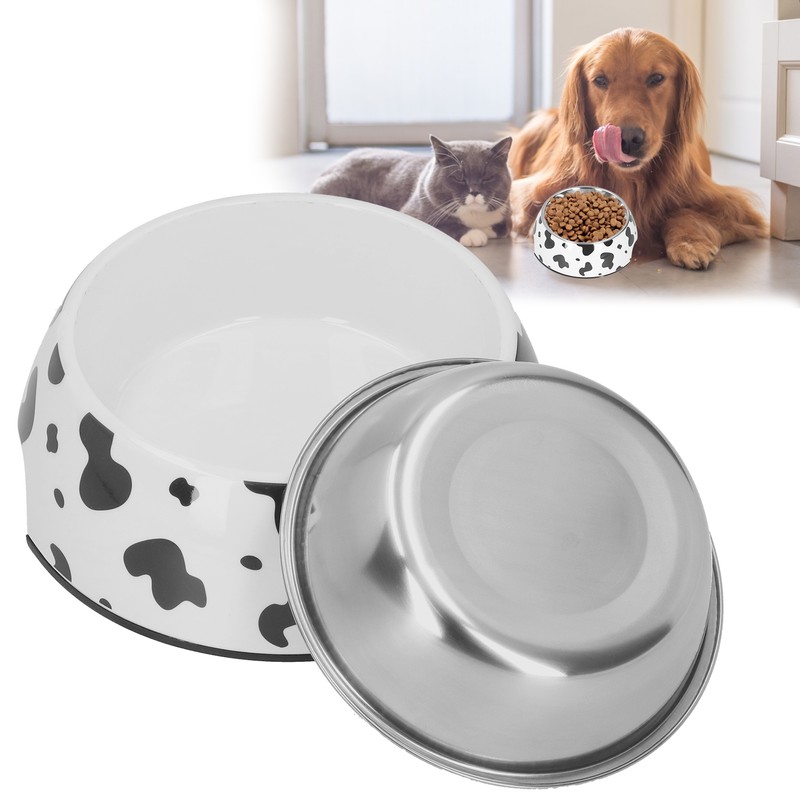 Dog Food and Water Bowl AntiSlip Base Stainless Steel Pet