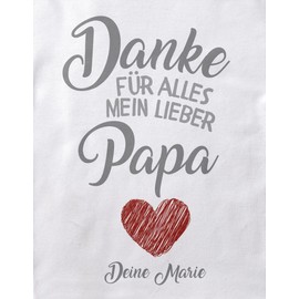 miKalino Babybody mit Spruch Danke für alles mein lieber Papa mit Namen Kurzarm Strampler für Jungen und Mädchen | Geschenkidee, Farbe:weiss, Grösse:62