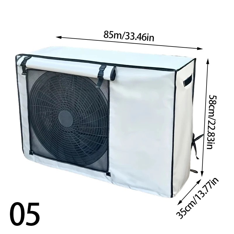 Outdoor Air Conditioner Cover, Oxford Cloth Weather Protector with Roll-Up