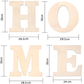 Stiesy 12 Inches Unfinished Wooden Letters Home Laser Cut Wood Shapes Blank Wooden Letters for DIY Painting Ornament Christmas Home Wall Decoration