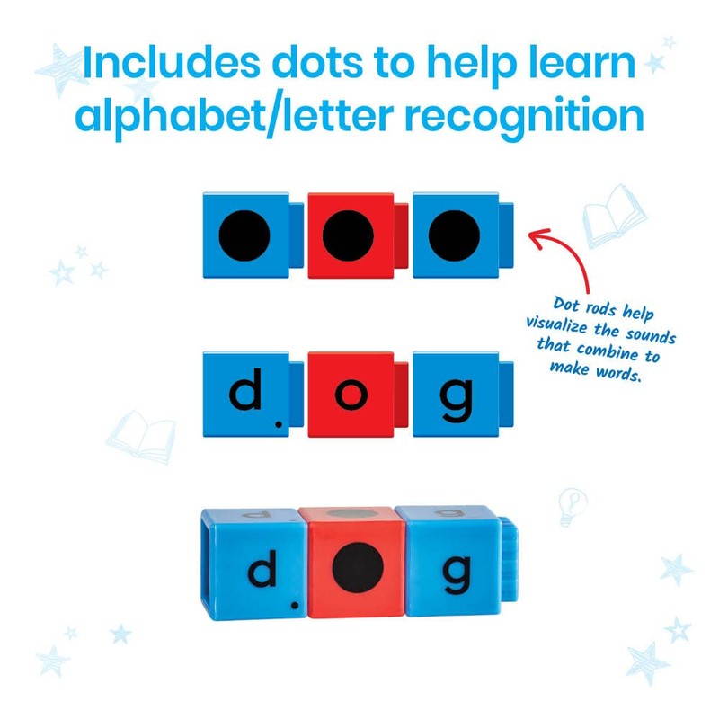 Learning Resources Reading Rods - Alphabet & KVK Words Sticks,