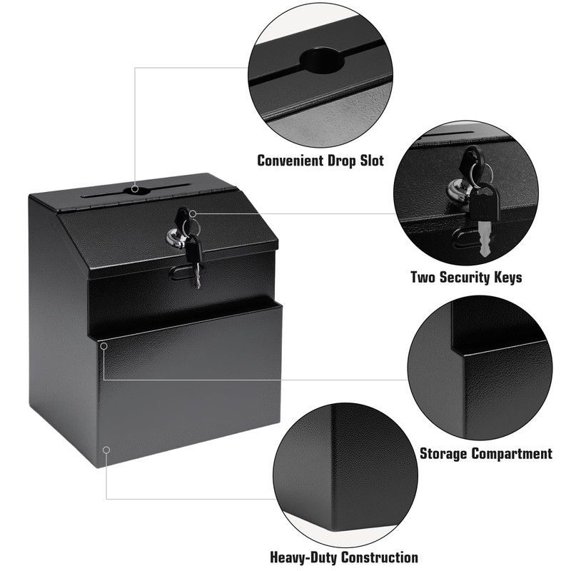 Suggestion Box with Slot and Lock & 50 Suggestion Sheets
