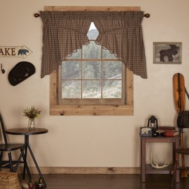 VHC marcas 14567 Prescott Prairie Swag festoneados de rayas, set de 2, 91,4 x 91,4 x 45,7 cm