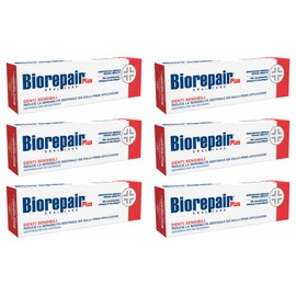 Biorepair Sensitive Teeth Daily Toothpaste - 2.54 Fluid Ounces (75ml) Tubes (Pack of 6) [ Italian Import ]