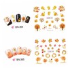 FOMIYES Beautiful Nail Stickers Maple Leaf Pumpkin Design 5 Sheets