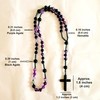 BJ BshuxiuJ Handcrafted Rosary Necklace Featuring Purple Agate Stone with