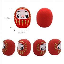 Waraku Fuuka Daruma Dolls Japanese Good Luck Fortune Multicolor Figurine Ornament Traditional Charms (Daruma Dolls Set of 7)