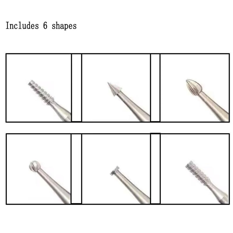 Gokoti 6 Pcs 3/32 Inch Shank Steel Engraving Router Bits,
