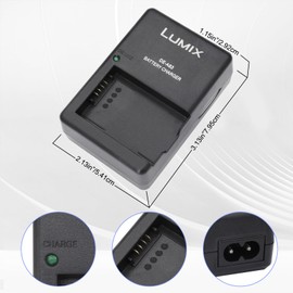 DSLR Camera Charger DE-A83 DE-A83BA Compatible with Panasonic: DMW-BMB9, DMW-BMB9PP, DE-A83, DE-A83B and Lumix DC-FZ80, FZ40, FZ45, FZ47, FZ48, FZ60, FZ62, FZ70, FZ72, FZ100, FZ150 Battery Power